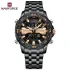 NAVIFORCE 9234 Fashion Brand Black Gold Men Watch Fashion Luxury Quartz Wrist Watches Sport Waterproof Stainless Steel Strap - Black RoseGold Black
